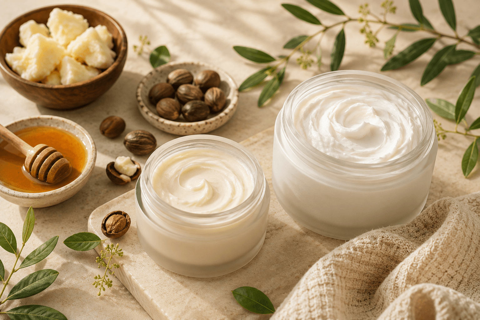 Close-up of a smooth BennyBee cream texture.