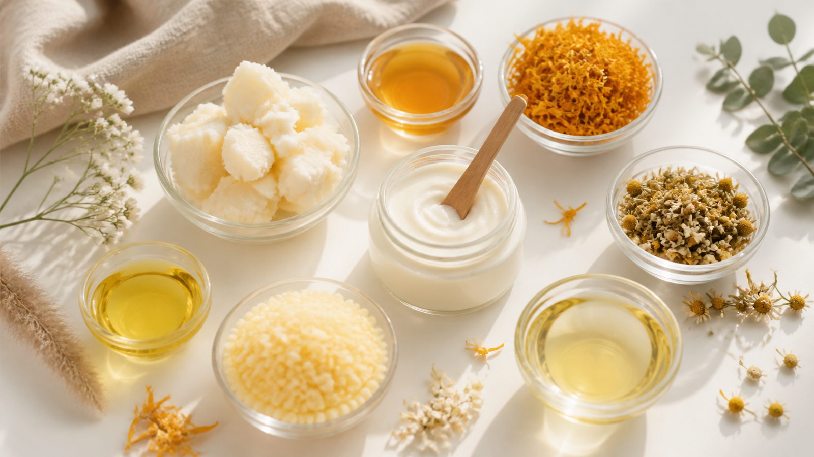 BennyBee formula ingredients arranged together.